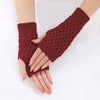 Einfarbige Strickhandschuhe