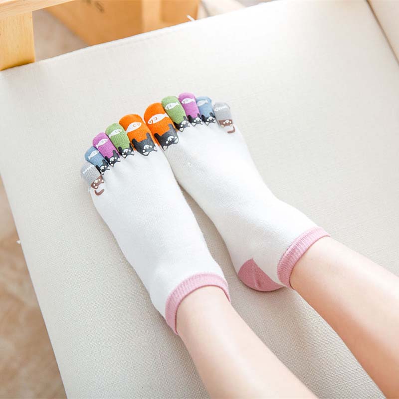 Cartoon-Socken Mit 5 Fingern