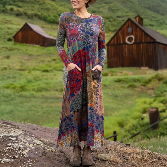 Böhmisches Kleid Mit Blumendruck