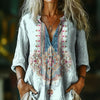 【Lange Ärmel】Vintage Bluse Mit Ethno-Print
