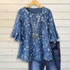 Vintage-Bluse Mit Blumendruck