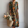 【Lange Ärmel】 Vintage-Kleid Im Ethnischen Stil