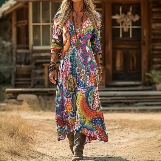 Böhmisches Kleid Mit Blumendruck