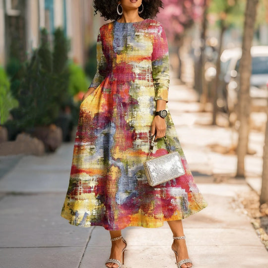 Elegantes Kleid Mit Blumendruck