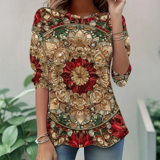 Böhmisches Kleid Mit Blumendruck
