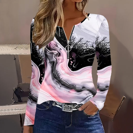 Lässiges T-Shirt Mit Geometrischem Druck