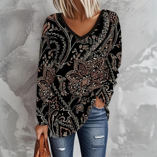Doppellagige Bluse mit Blumendruck