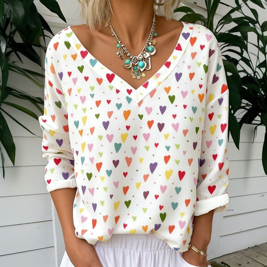 Doppellagige Bluse mit Blumendruck