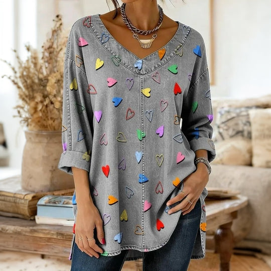Lässiges T-Shirt In Kontrastfarbe