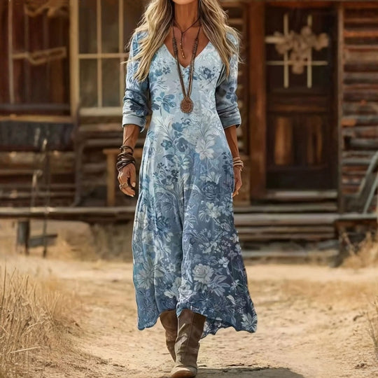Elegantes Kleid Mit Blumendruck