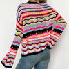 Bunt Gestreifter Strickpullover