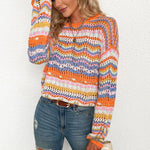 Bunt Gestreifter Strickpullover