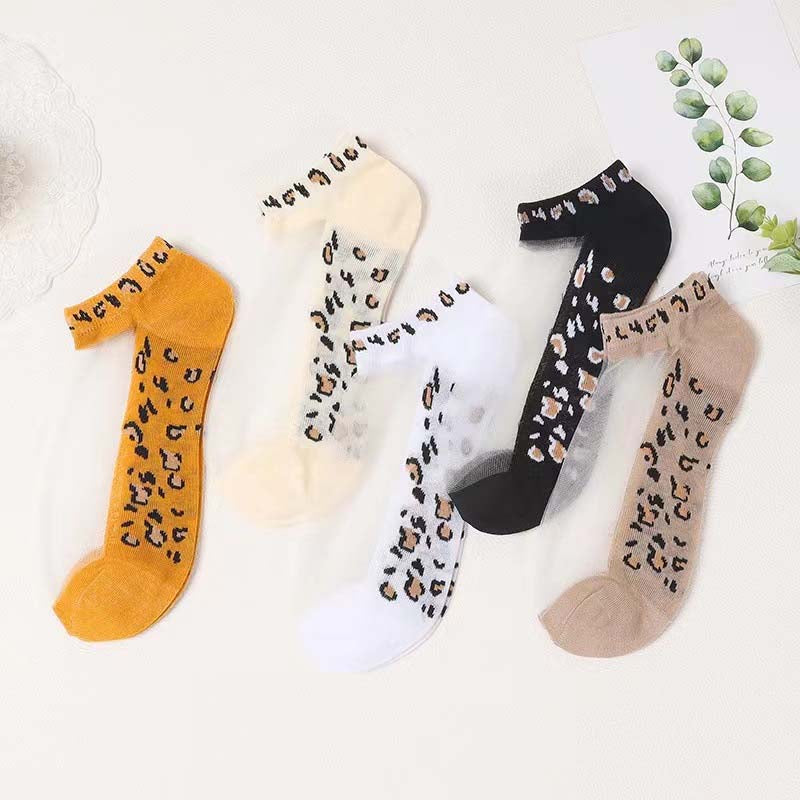 Atmungsaktive Socken Mit Leopardenmuster