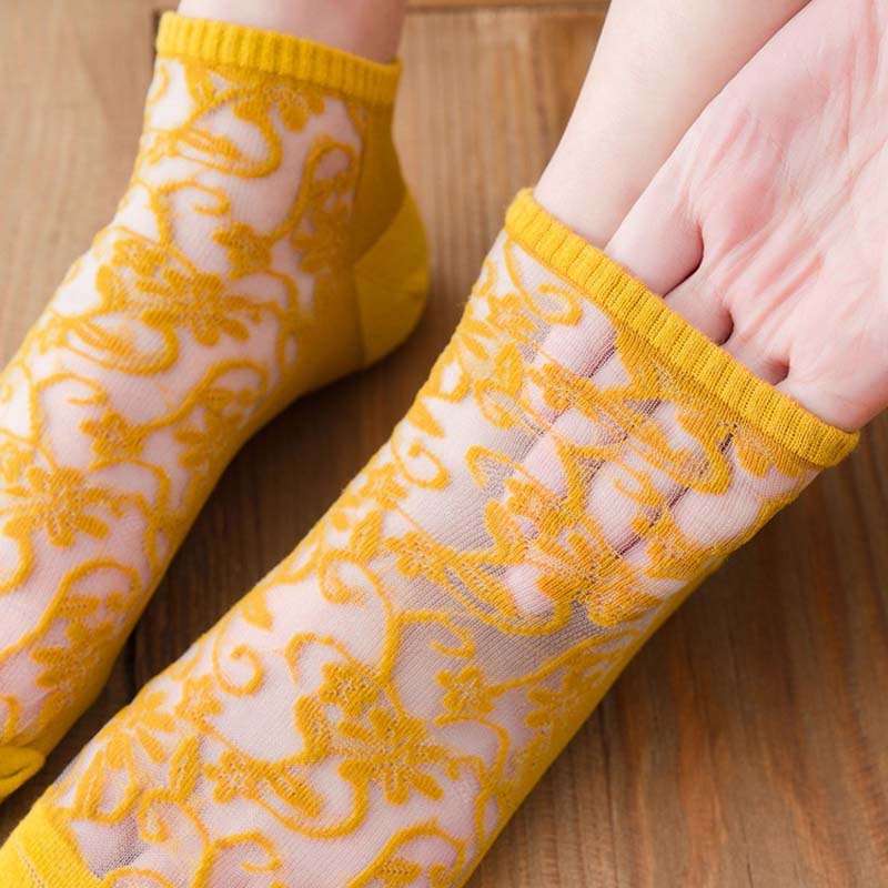 Atmungsaktive Florale Jacquard-Socken