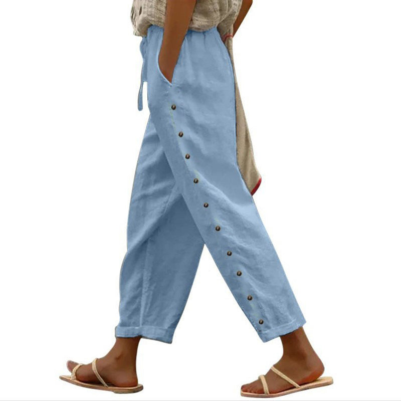 【Baumwolle Und Leinen】Bequeme Freizeithose