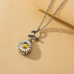 Vintage Halskette Mit Sonnenblumen-Anhänger