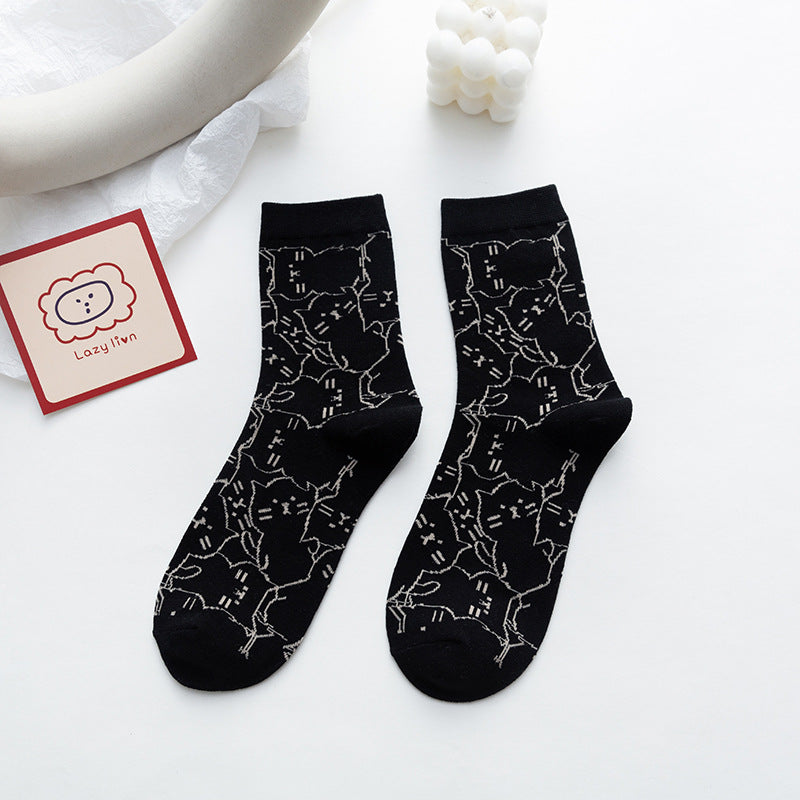 Lässige Socken Mit Katzenmuster