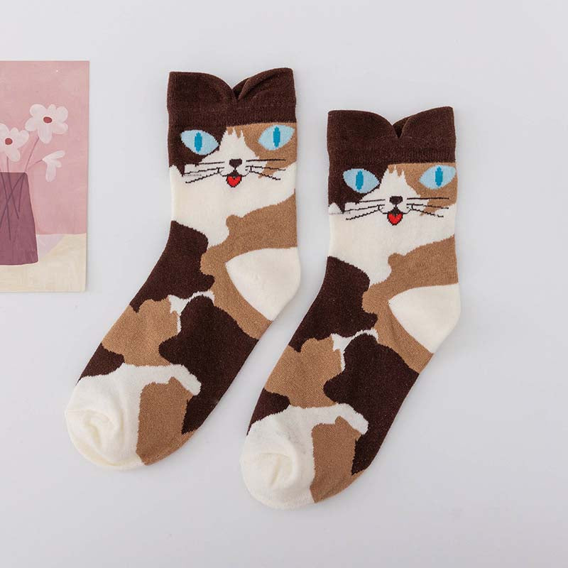 Lässige Socken Mit Katzenmuster