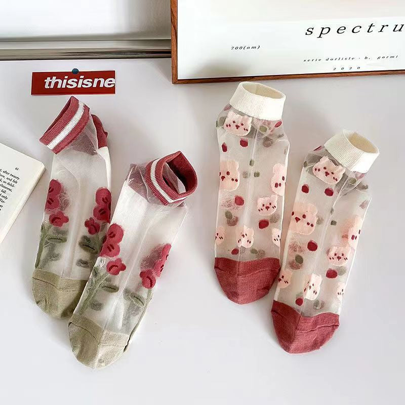 Packung Mit 5 Paar Blumensocken