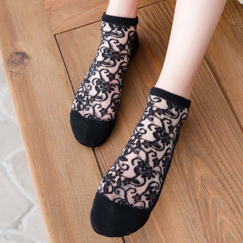 Atmungsaktive Florale Jacquard-Socken