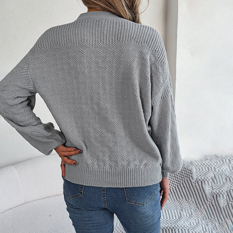 Lässige Einfarbige Strickpullover