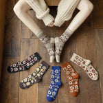 Packung Mit 5 Paar Vintage-Blumensocken