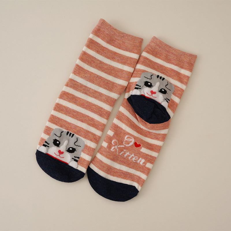 Socken Mit Cartoon-Katzen-Muster