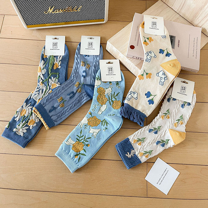 Lässige Blumensocken