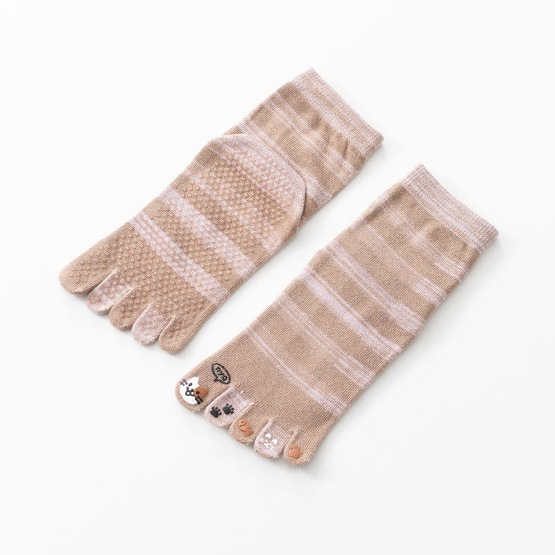 Lässige Gestreifte 5-Finger-Socken