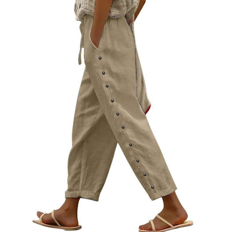 【Baumwolle Und Leinen】Bequeme Freizeithose