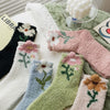 Warme Blumensocken