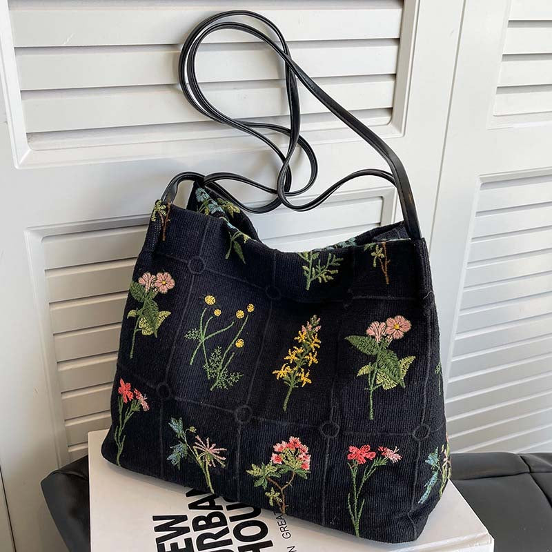 Vintage-Tasche Mit Blumenstickerei