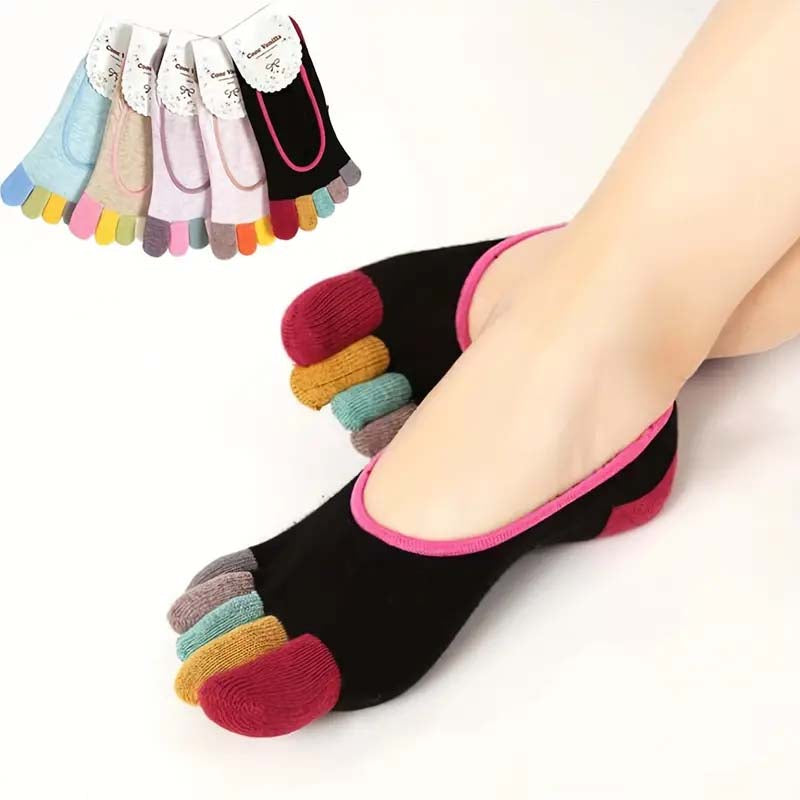 Bunte 5-Finger-Freizeitsocken