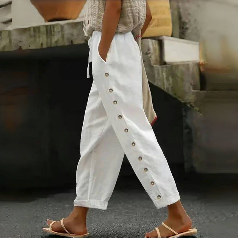 【Baumwolle Und Leinen】Bequeme Freizeithose