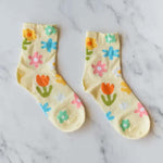 Lässige Blumensocken