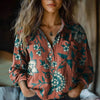 Vintage Bluse Mit Blumendruck