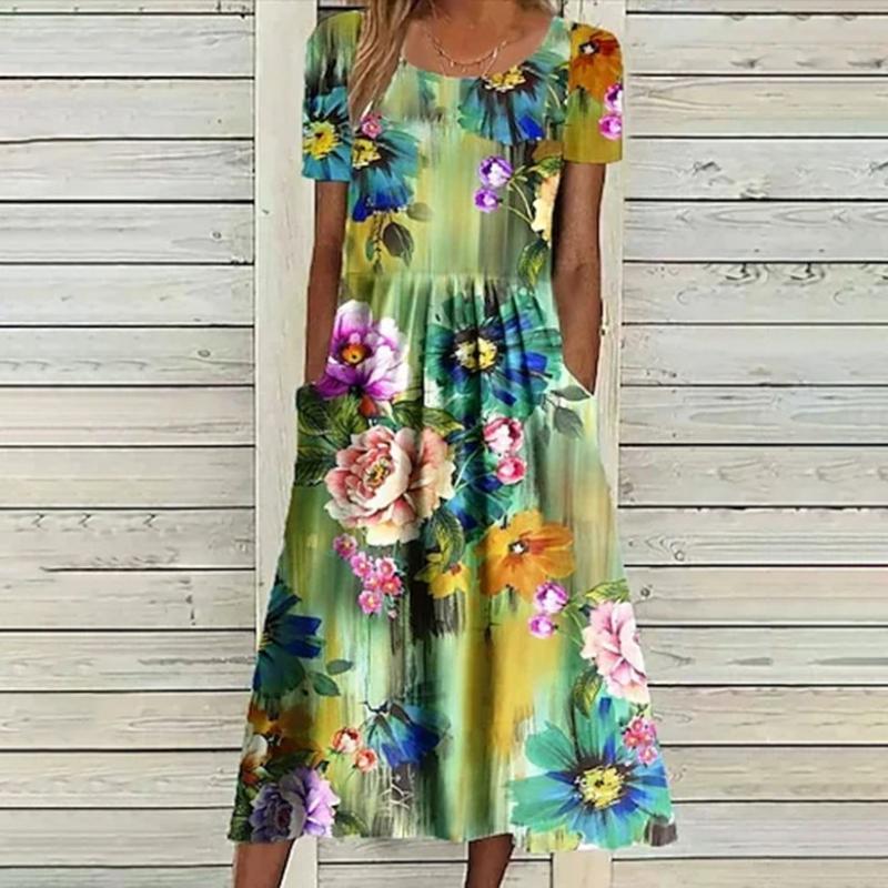 Vintage-Kleid Mit Blumendruck