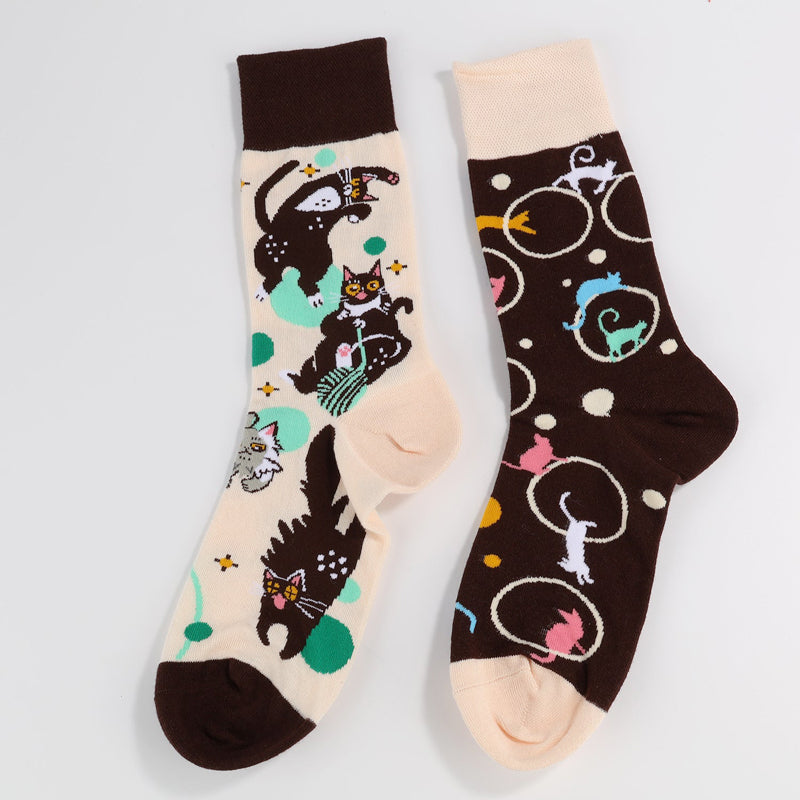 Asymmetrische Socken Mit Tiermuster