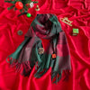 Weihnachtskarierter Schal Mit Fransen
