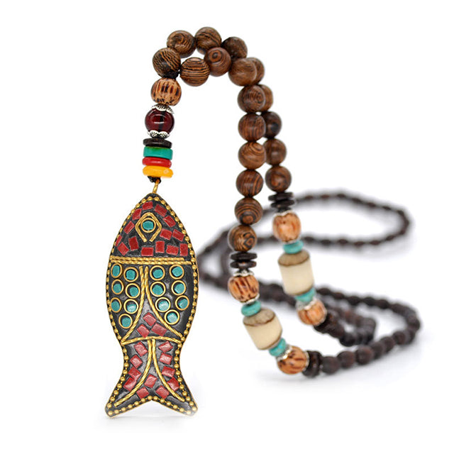 Vintage Ethnische Anhänger Halskette