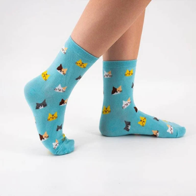 Freizeitsocken Mit Katzen-Print